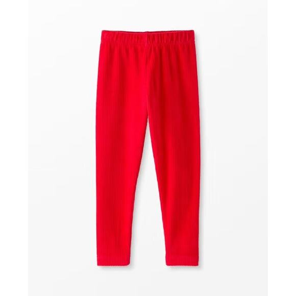 Hanna Andersson Red Ribbed Velour Leggings - Size 8 / 130 - Picture 1 of 6